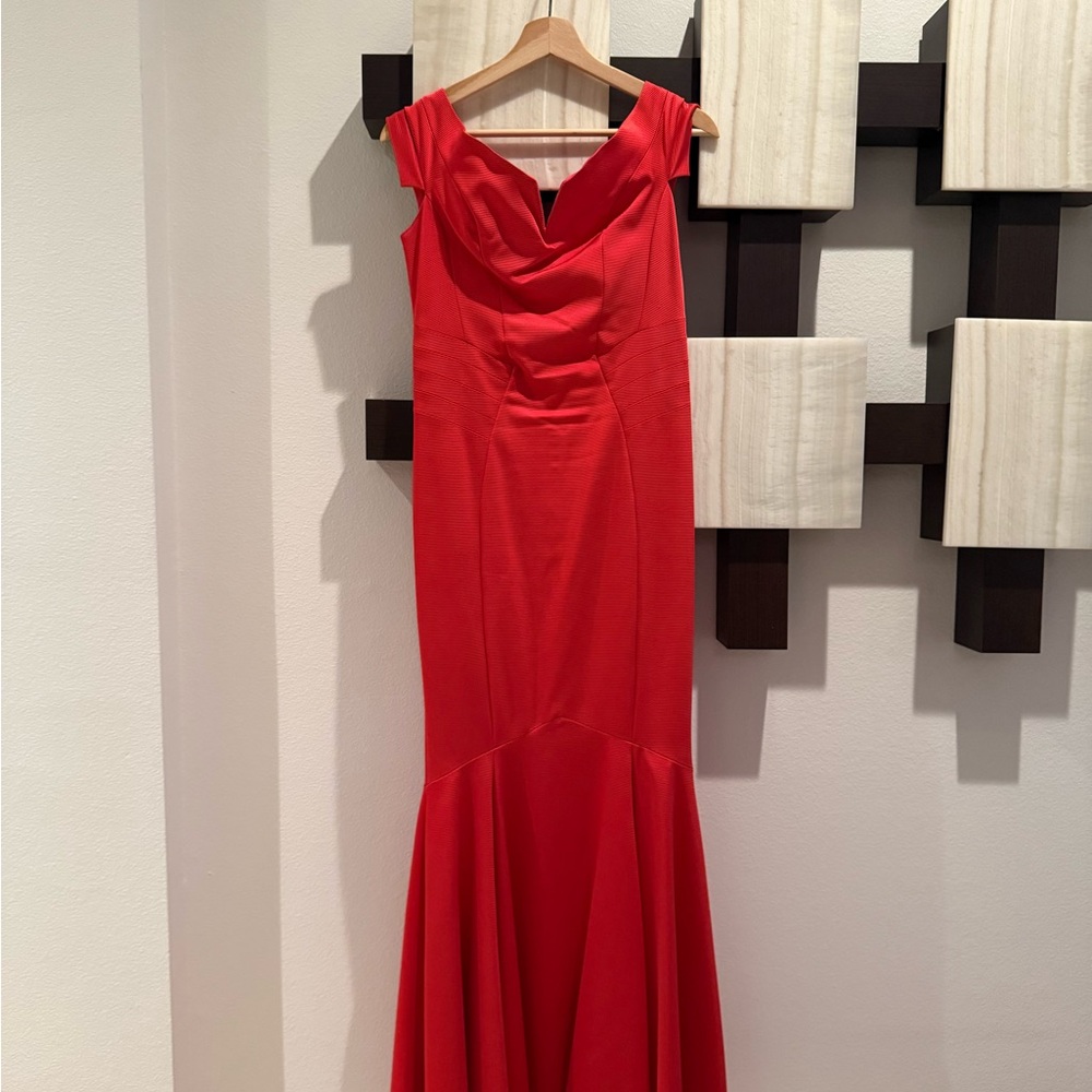 ZAC Elegant Red Evening Gown